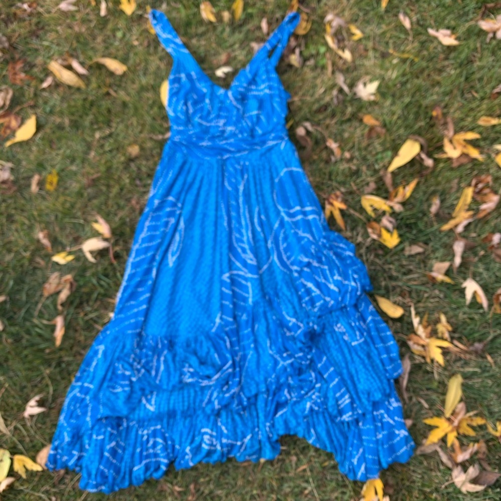 Blue silk dress by Diane Von Furstenberg